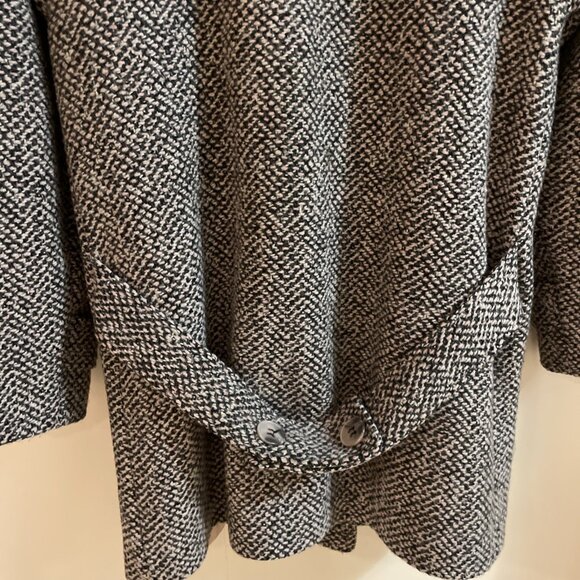 VTG 80s Tweed Double Breasted Coat Jacket Women's M Pastel Pink Puff Sleeves USA - Picture 8 of 13